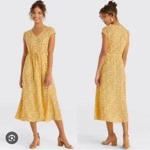 Draper James Yellow Floral Midi Dress.